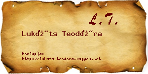 Lukáts Teodóra névjegykártya